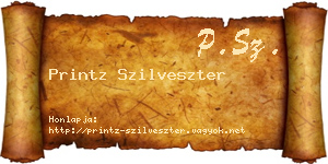 Printz Szilveszter névjegykártya