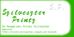 szilveszter printz business card